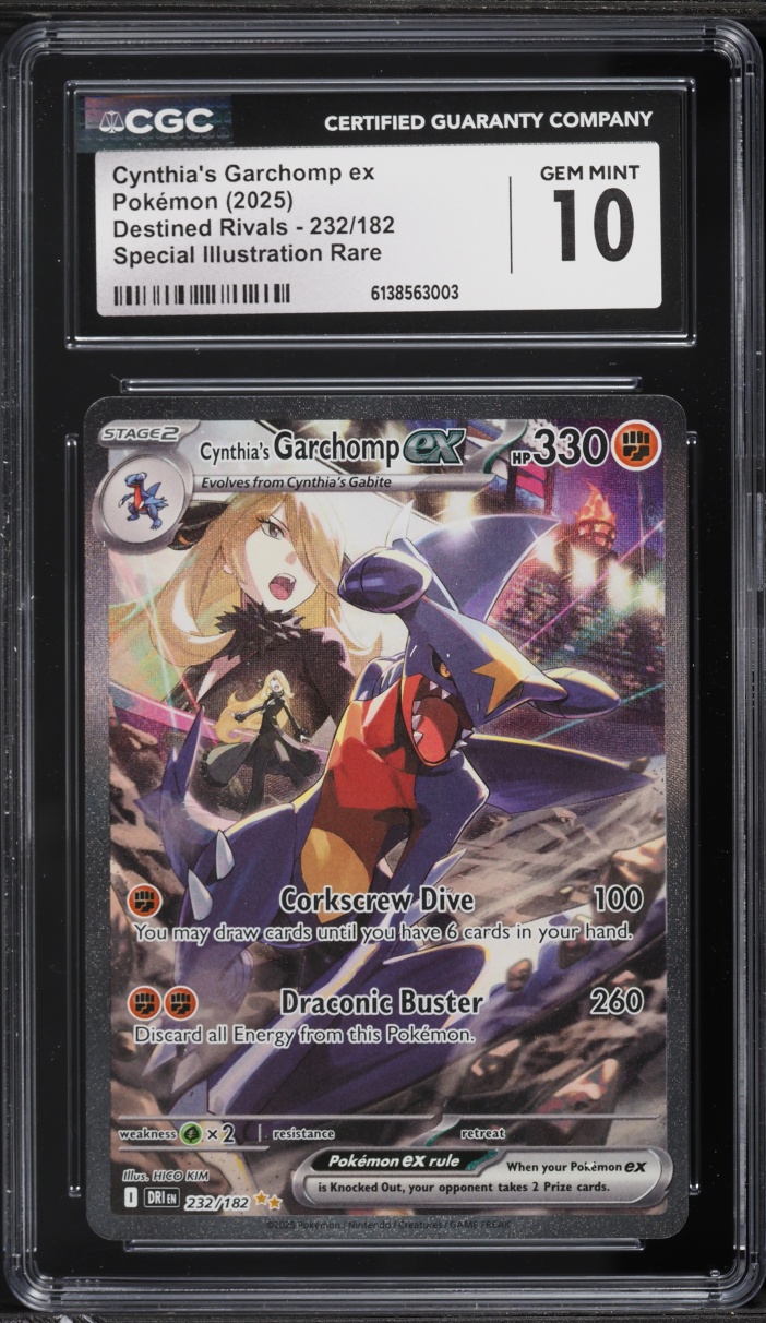 2025 Pokemon Scarlet & Violet Destined Rivals SIR Cynthia's Garchomp EX #232 CGC 10 GEM MINT