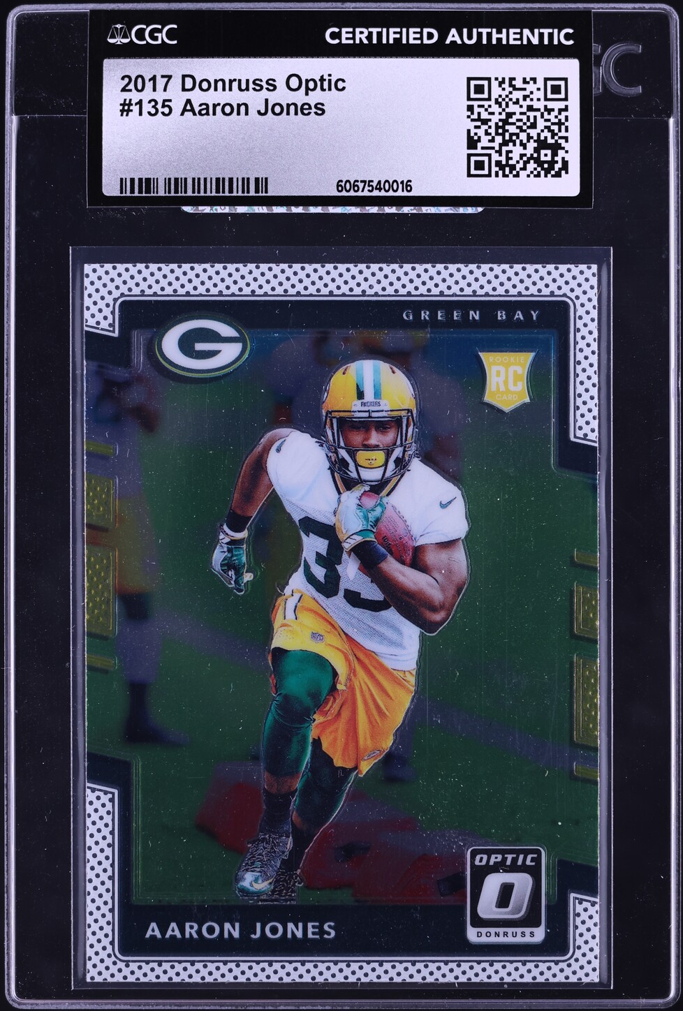 2017 Donruss Optic Aaron Jones ROOKIE #135 CGC AUTH