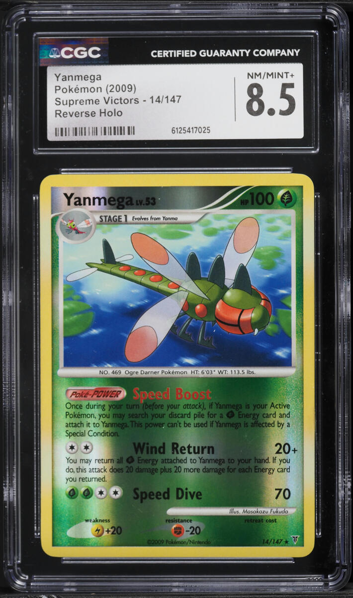 2009 Pokemon Supreme Victors Reverse Holo Yanmega #14 CGC 8.5 NM-MT+