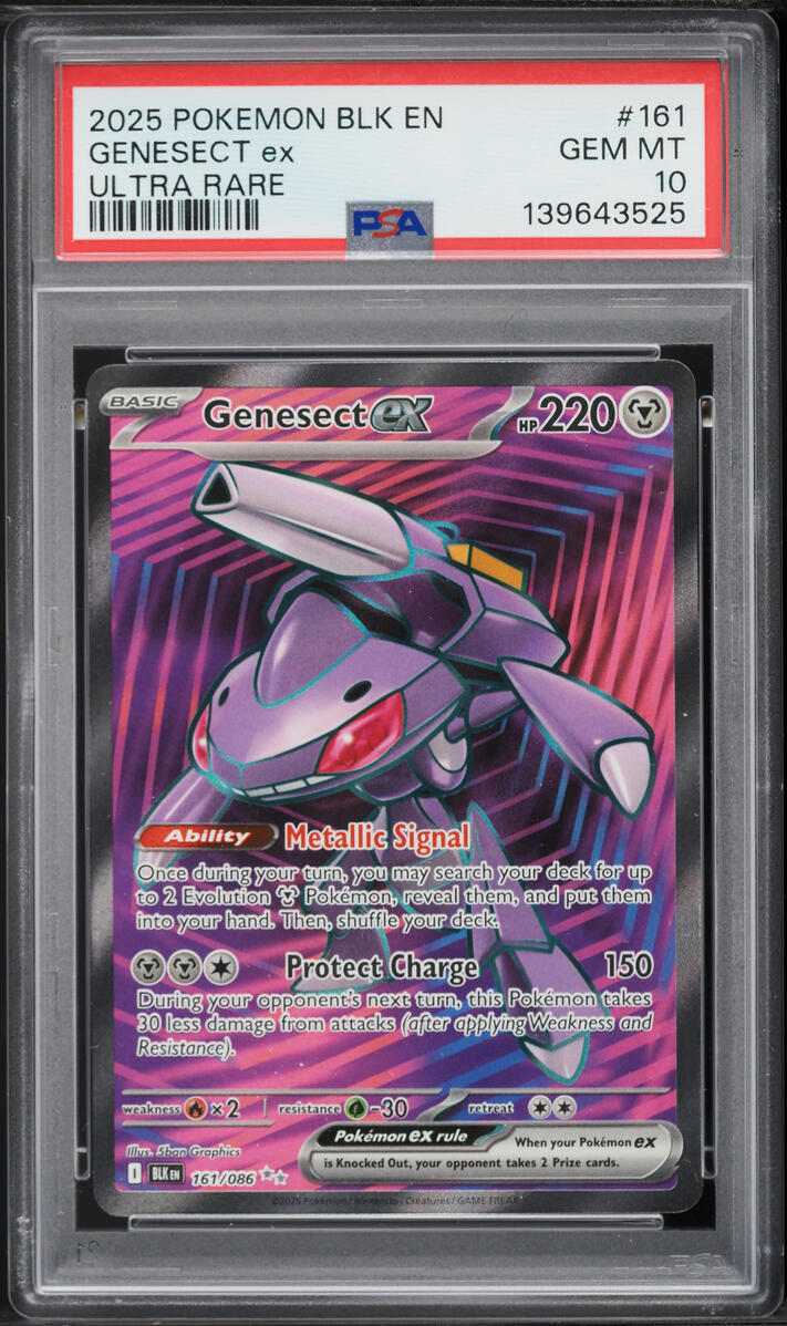 2025 Pokemon Scarlet & Violet Black Bolt Full Art Genesect EX #161 PSA 10 GEM MINT