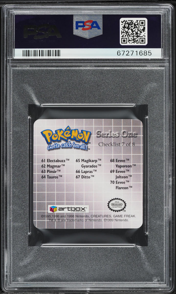 1999 Pokemon Action Flipz Series One Eevee Flareon #70 PSA 9 MINT
