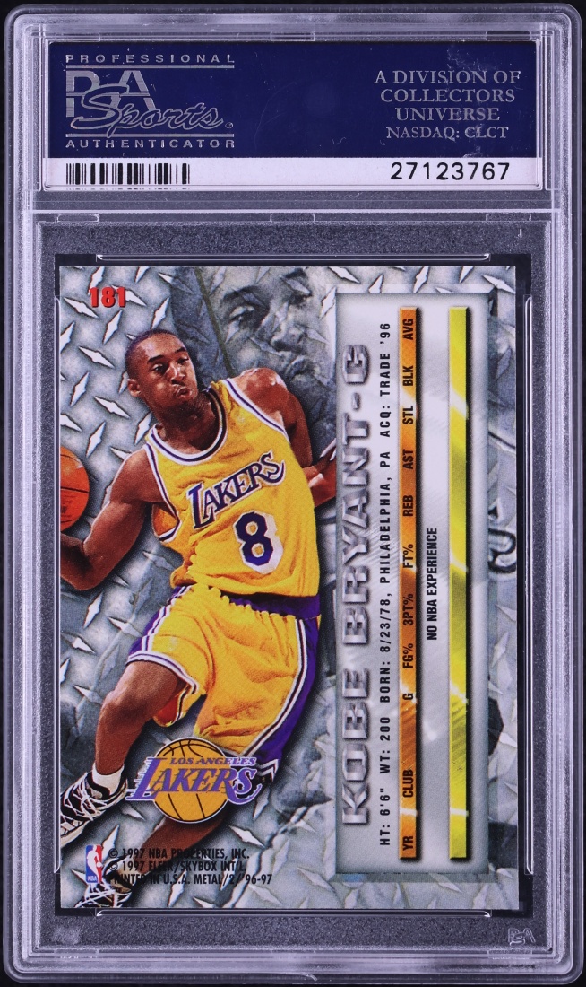 1996 Metal Basketball Kobe Bryant ROOKIE #181 PSA 10 GEM MINT
