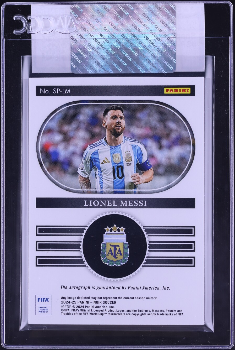 2024 Panini Noir Snapshot Signatures Lionel Messi AUTO /10 #SP-LM CGC AUTH