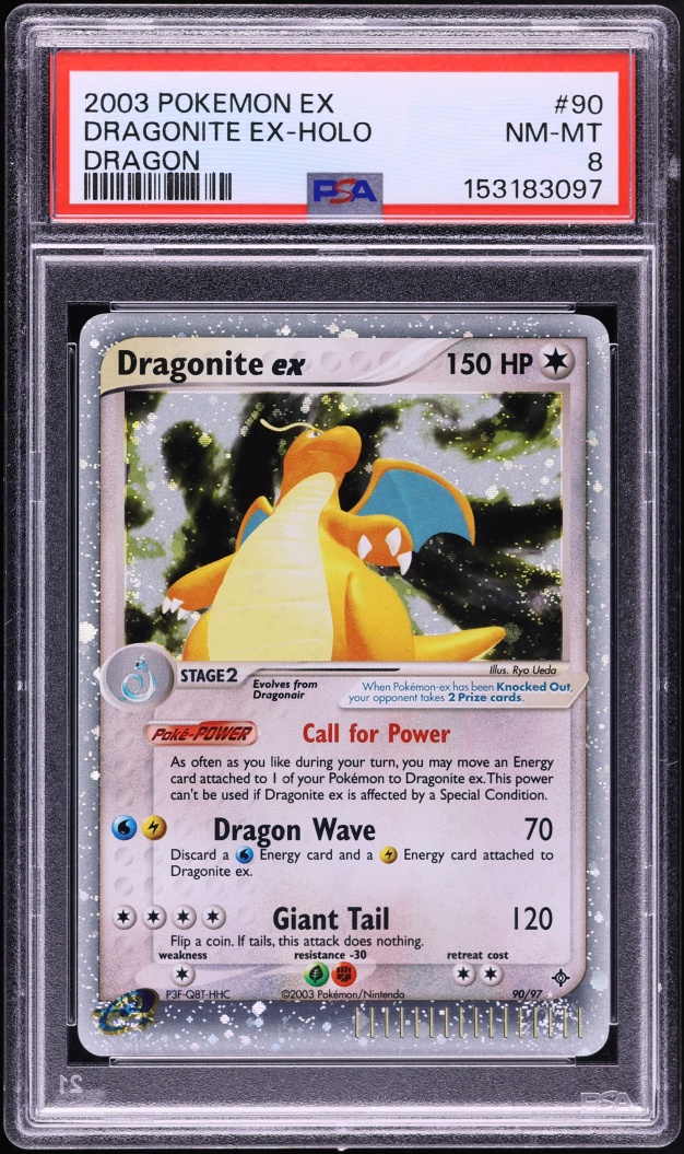 2003 Pokemon EX Dragon Holo Dragonite ex #90 PSA 8 NM-MT