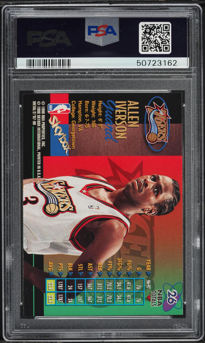 1997 Metal Universe Championship Allen Iverson #26 PSA 10 GEM MINT