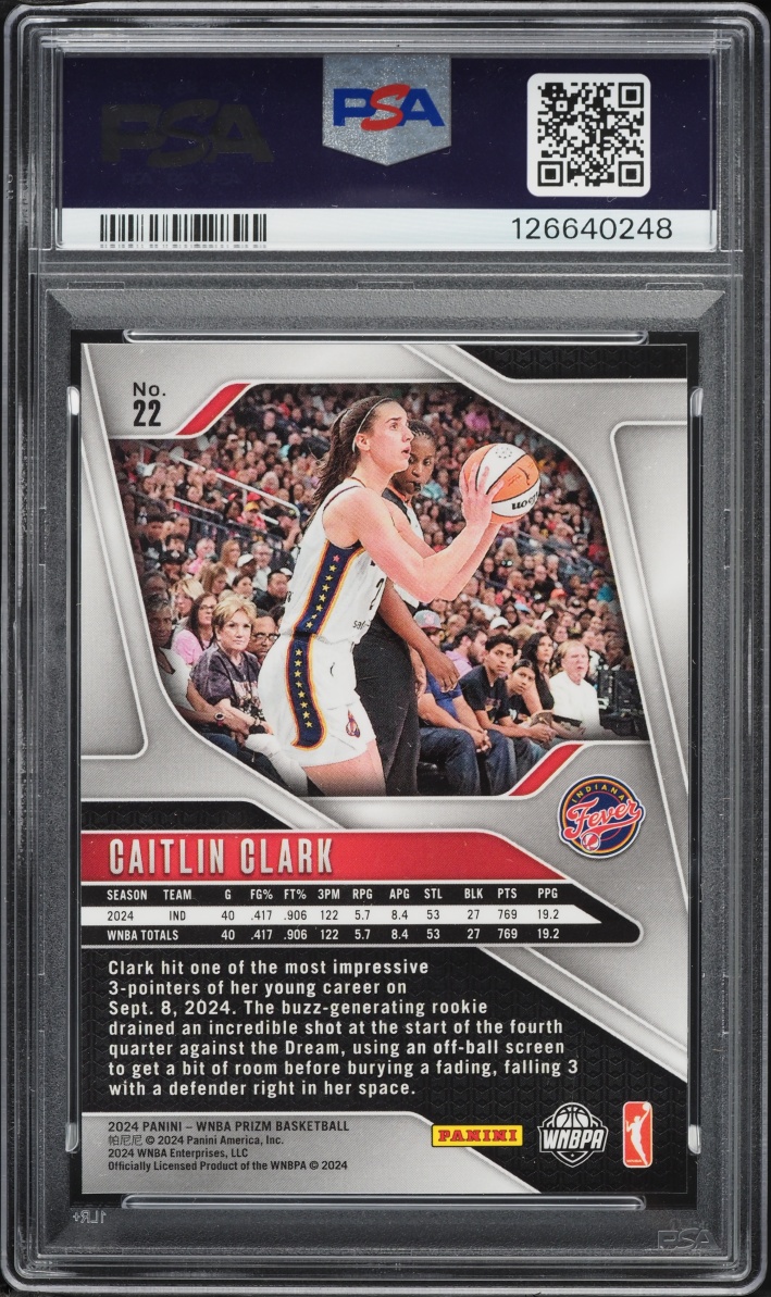 2024 Panini Prizm WNBA Caitlin Clark ROOKIE #22 PSA 10 GEM MINT