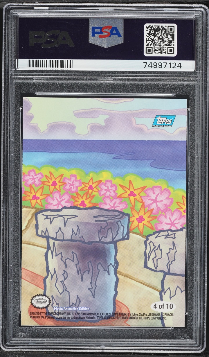 2000 Topps Pokemon The Movie Sticker Cards Lugia And Pikachu #4 PSA 10 GEM MINT