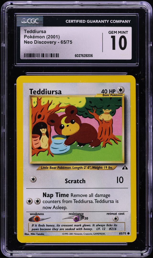 2001 Pokemon Neo Discovery Teddiursa #65 CGC 10 GEM MINT
