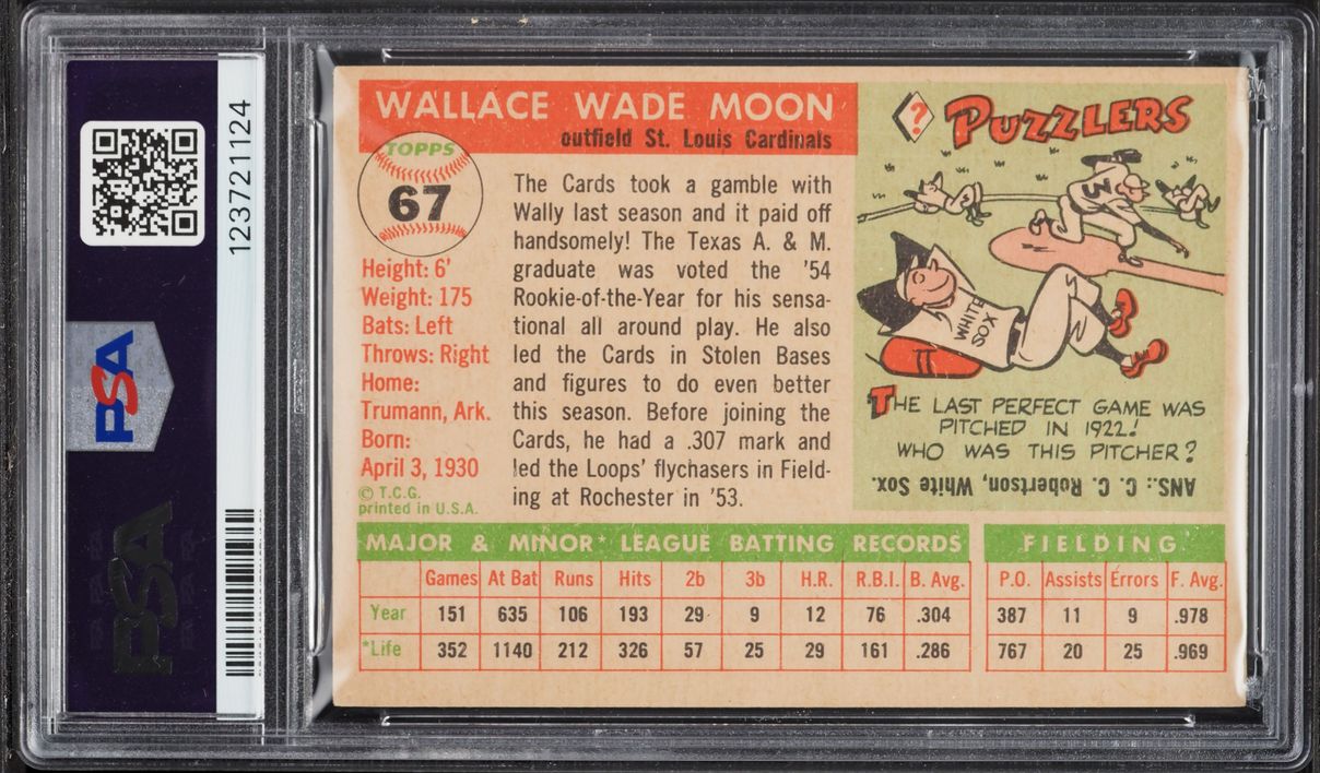 1955 Topps Wally Moon ROOKIE #67 PSA 4.5 VGEX+