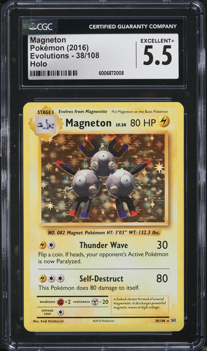 2016 Pokemon XY Evolutions Holo Magneton #38 CGC 5.5 EX+