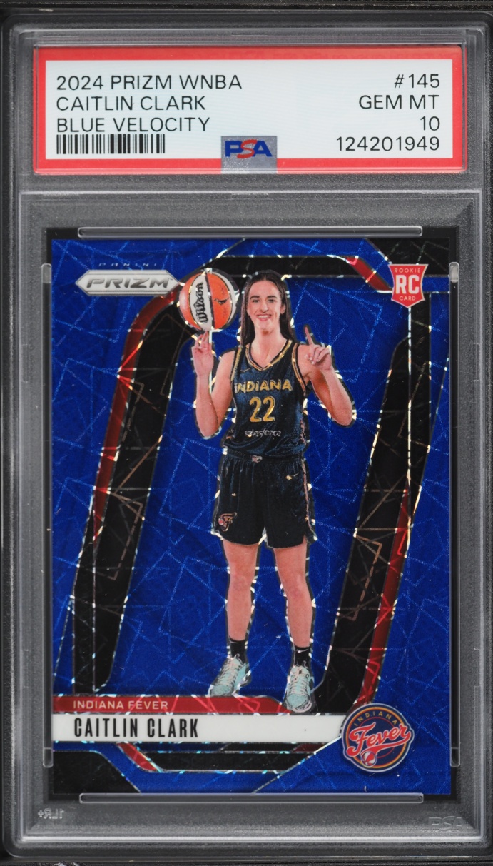 2024 Panini Prizm WNBA Blue Velocity Caitlin Clark ROOKIE #145 PSA 10 GEM MINT