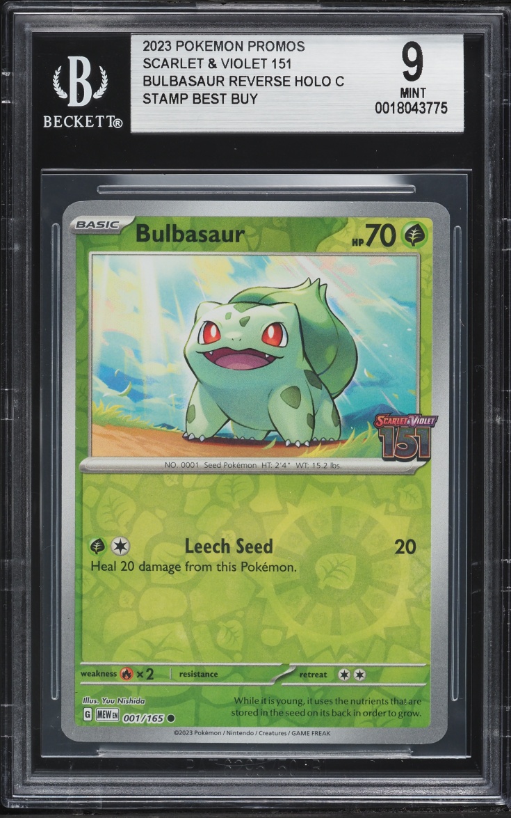 2023 Pokemon Scarlet And Violet 151 Promo Reverse Holo Bulbasaur #001 BGS 9 MINT
