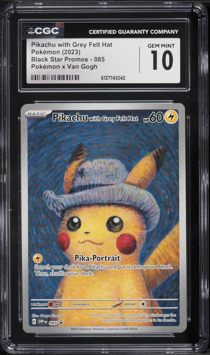 2023 Pokemon Scarlet & Violet Promo Van Gogh Pikachu With Grey Felt Hat #85 CGC 10 GEM MINT
