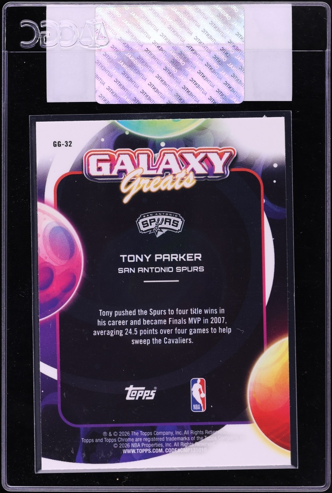 2025 Topps Chrome Cosmic Galaxy Greats Blue Moon Refractor Tony Parker /99 #GG-32 CGC AUTH