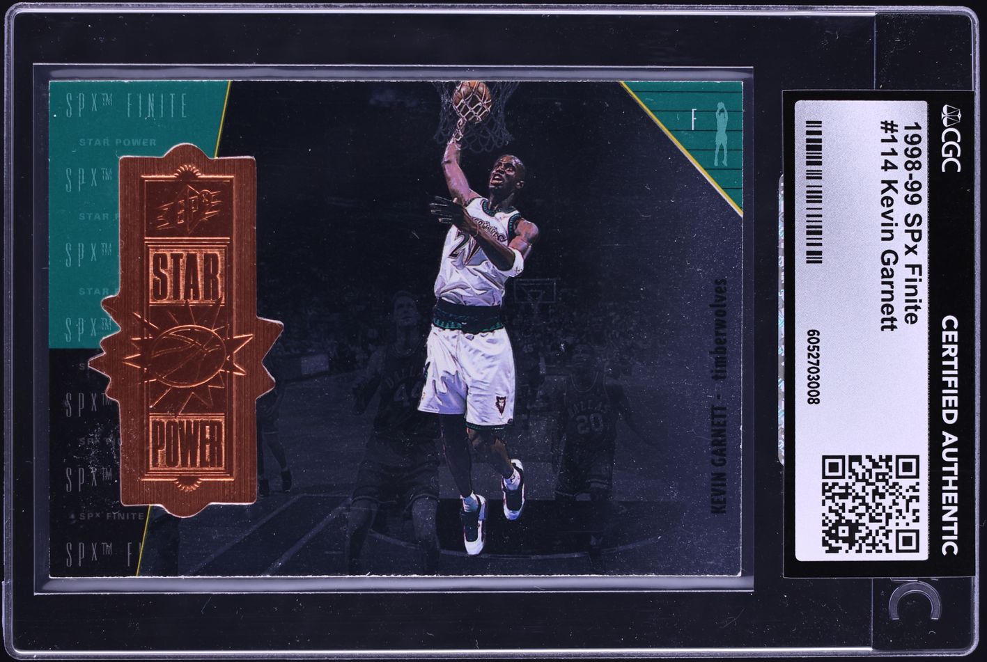 1998 SPx Finite Kevin Garnett /5400 #114 CGC AUTH