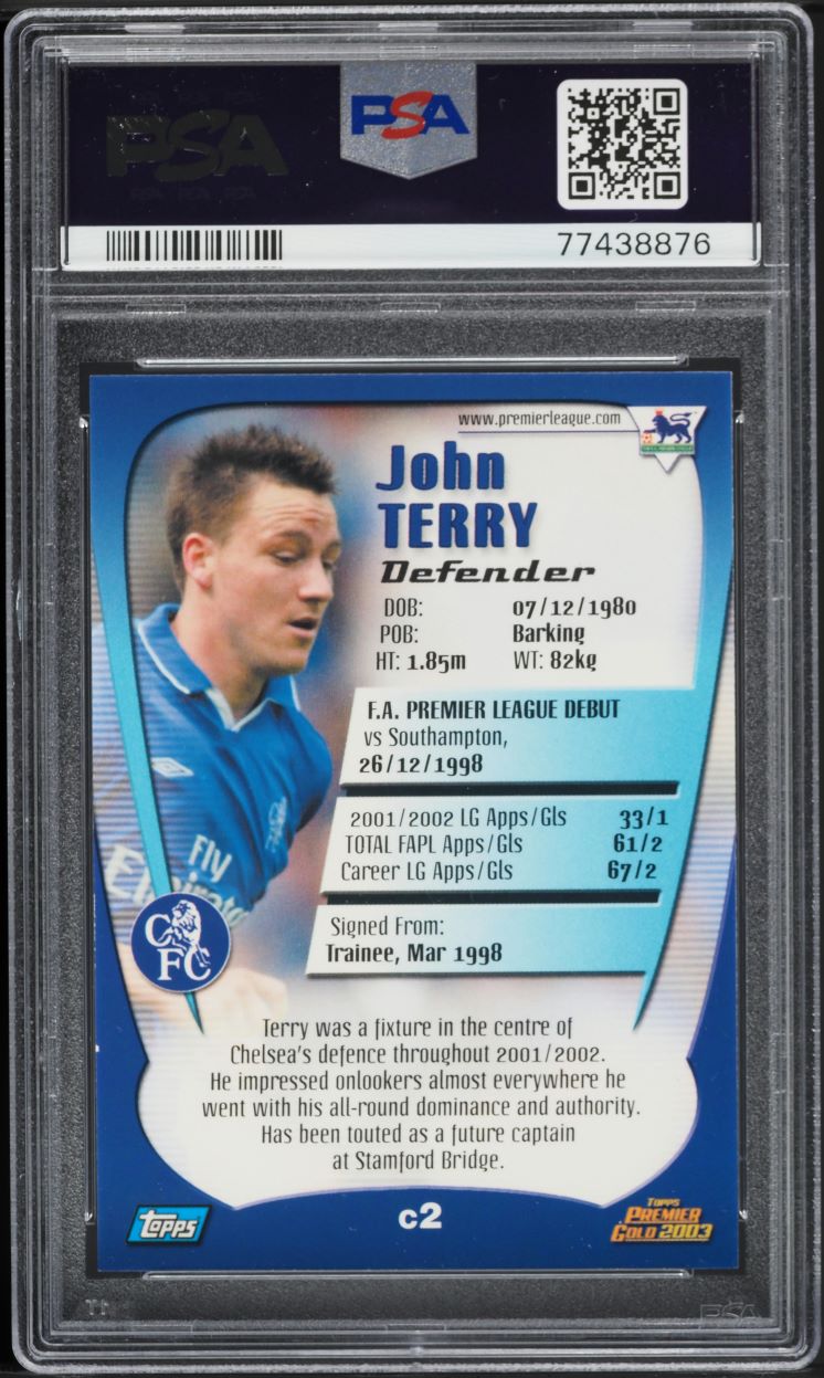 2002 Topps Premier Gold '03 John Terry ROOKIE #C2 PSA 8 NM-MT