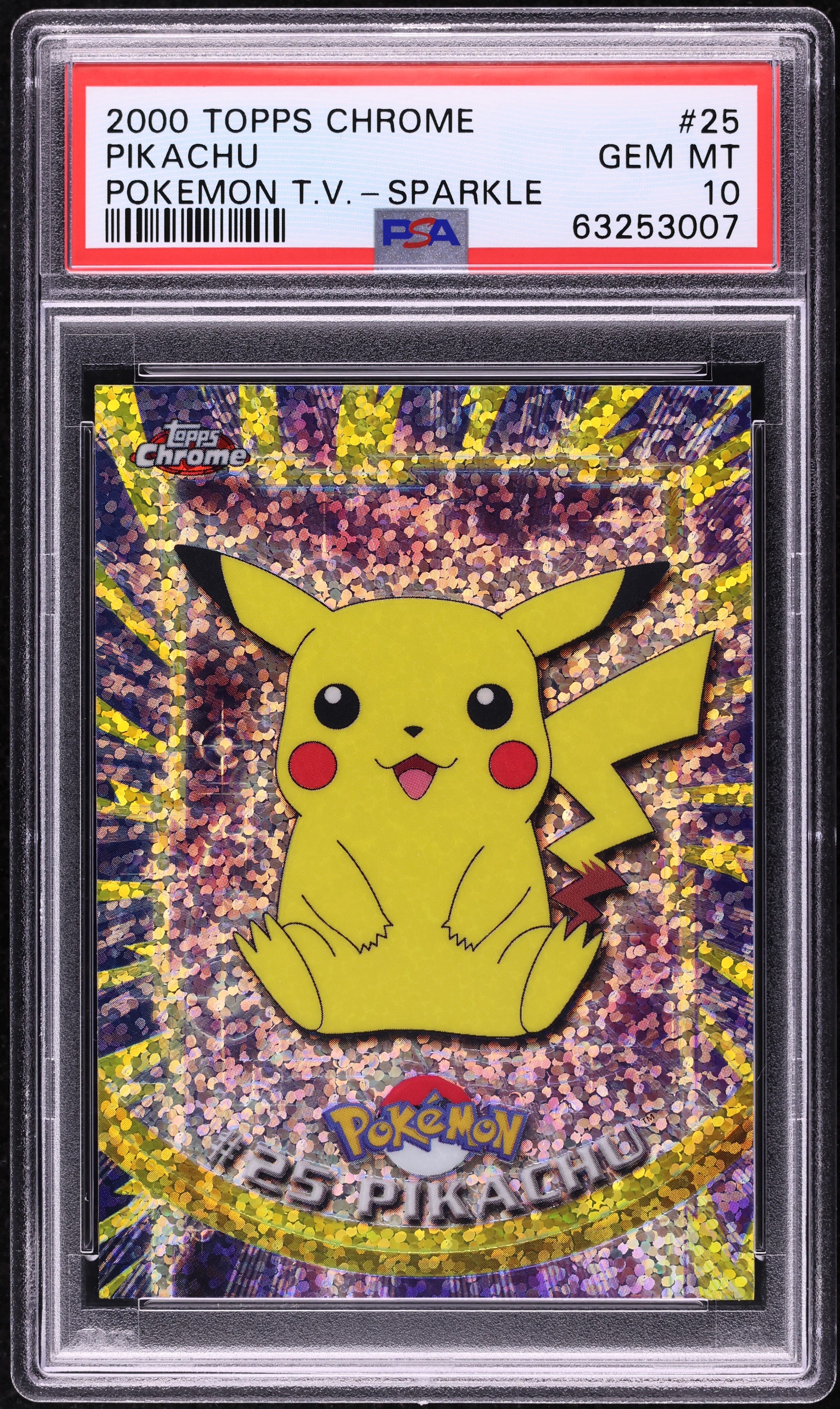 2000 Topps Chrome Pokemon Series 1 Sparkle Pikachu #25 PSA 10 GEM