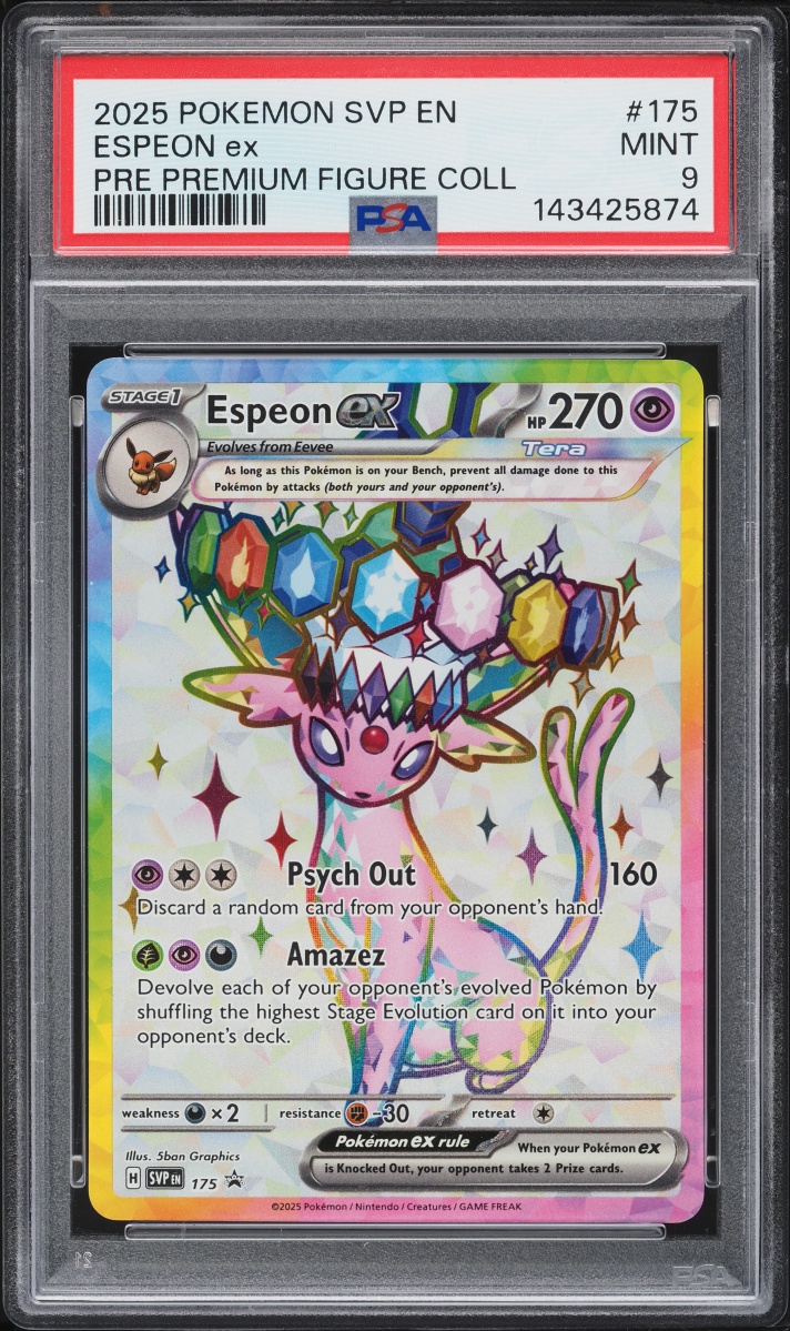 2025 Pokemon SV Promo Prismatic Evolutions Figure Full Art Espeon EX #175 PSA 9 MINT