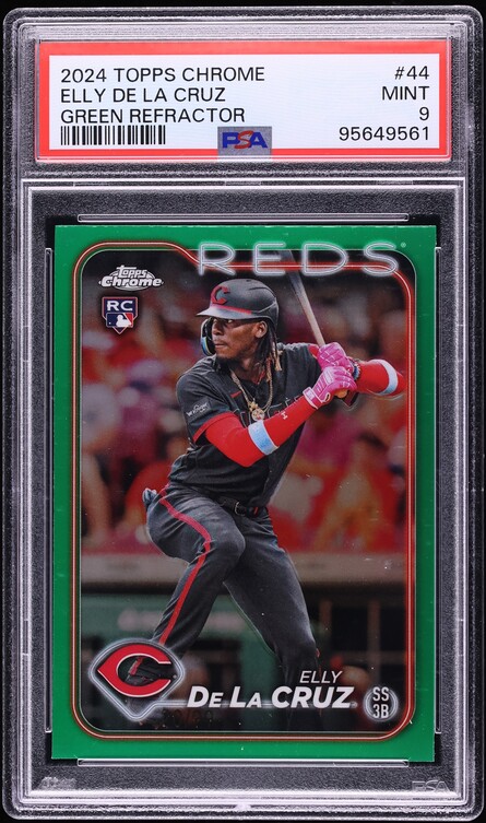 2024 Topps Chrome Green Refractor Elly De La Cruz ROOKIE /99 #44 PSA 9 MINT