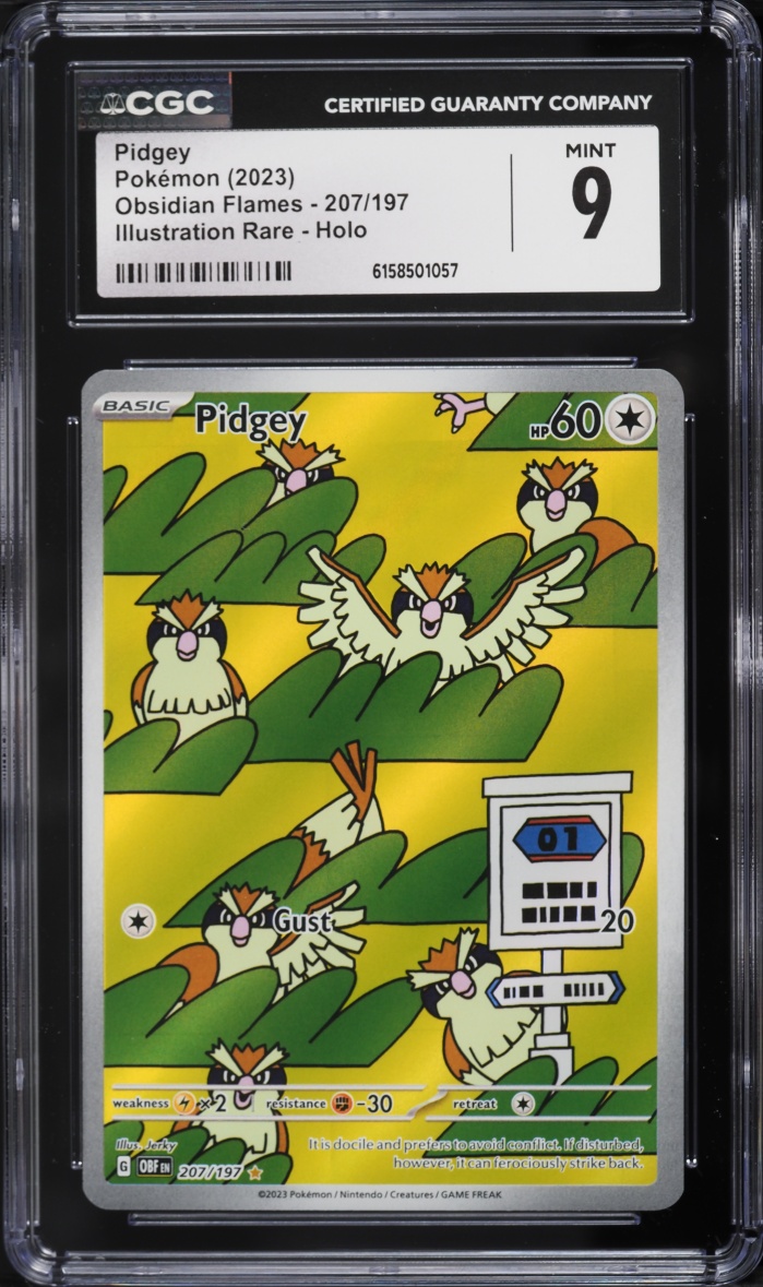 2023 Pokemon Scarlet & Violet Obsidian Flames IR Pidgey #207 CGC 9 MINT