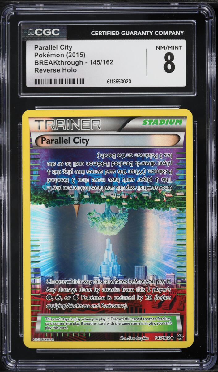 2015 Pokemon XY BREAKthrough Reverse Holo Parallel City #145 CGC 8 NM-MT