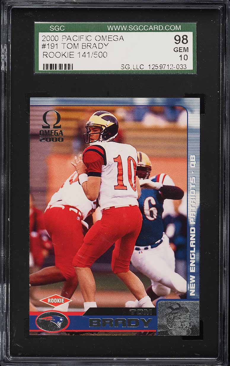 2000 Pacific Omega Tom Brady ROOKIE /500 #191 SGC 10 GEM MINT