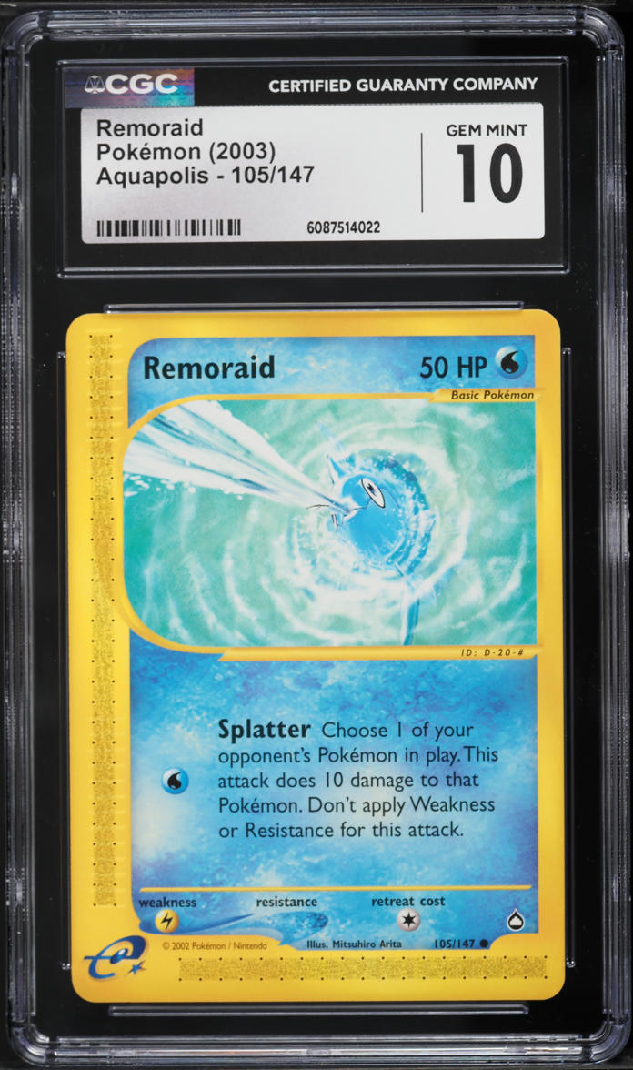 2003 Pokemon Aquapolis Remoraid #105 CGC 10 GEM MINT