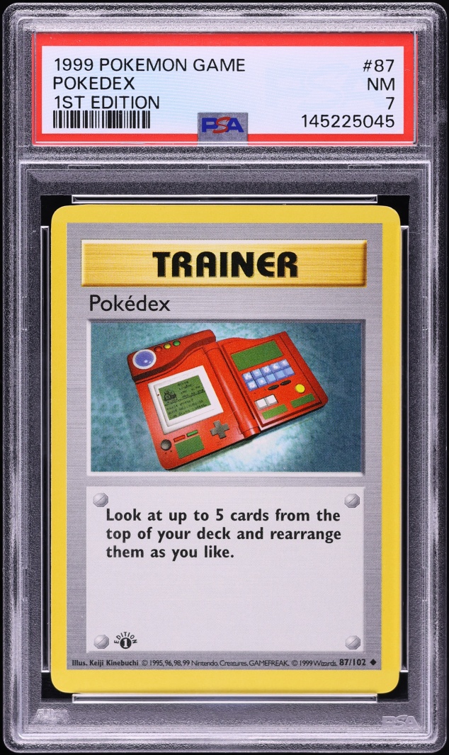 1999 Pokemon Base Set Shadowless 1st Edition Pokedex #87 PSA 7 NRMT