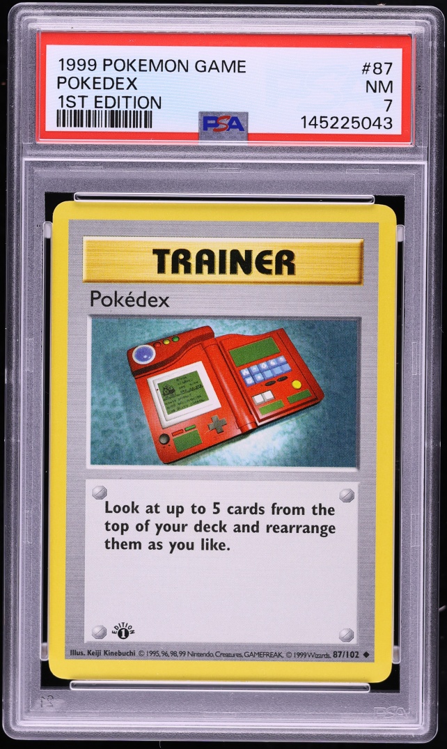 1999 Pokemon Base Set Shadowless 1st Edition Pokedex #87 PSA 7 NRMT