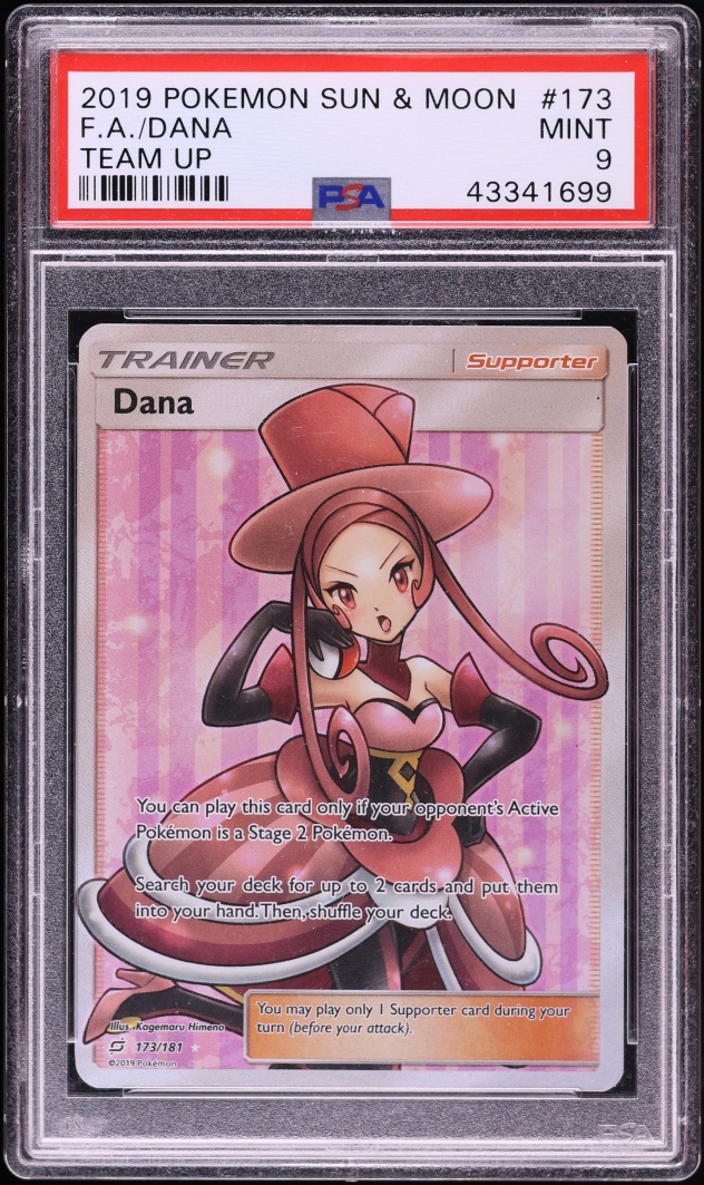 2019 Pokemon Sun & Moon Team Up Full Art Dana #173 PSA 9 MINT