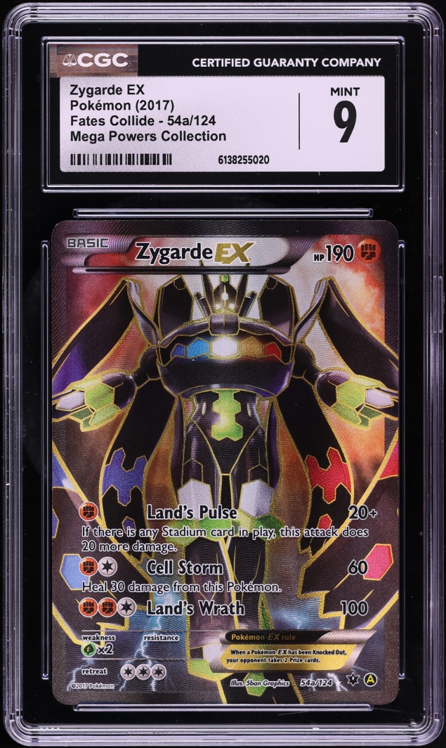 2017 Pokemon XY Fates Collide Mega Powers Collection Alt Art Zygarde EX #54a CGC 9 MINT