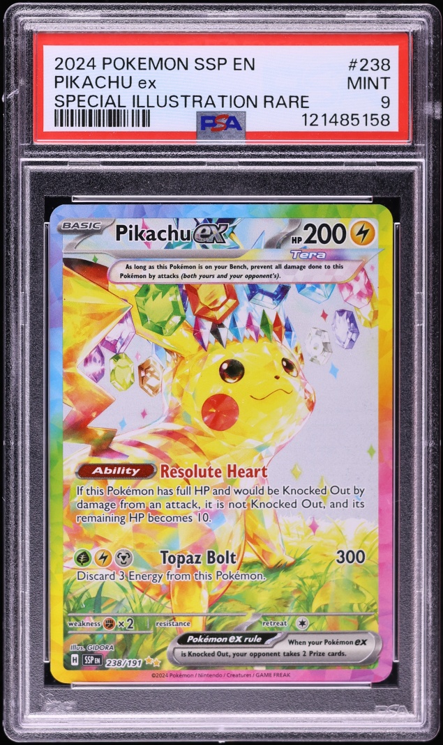2024 Pokemon Scarlet & Violet Surging Sparks SIR Pikachu ex #238 PSA 9 MINT