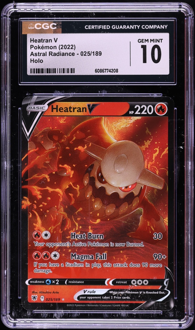 2022 Pokemon Sword & Shield Astral Radiance Heatran V #25 CGC 10 GEM MINT