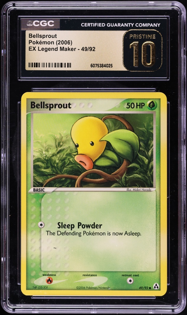 2006 Pokemon EX Legend Maker Bellsprout #49 CGC 10 PRISTINE