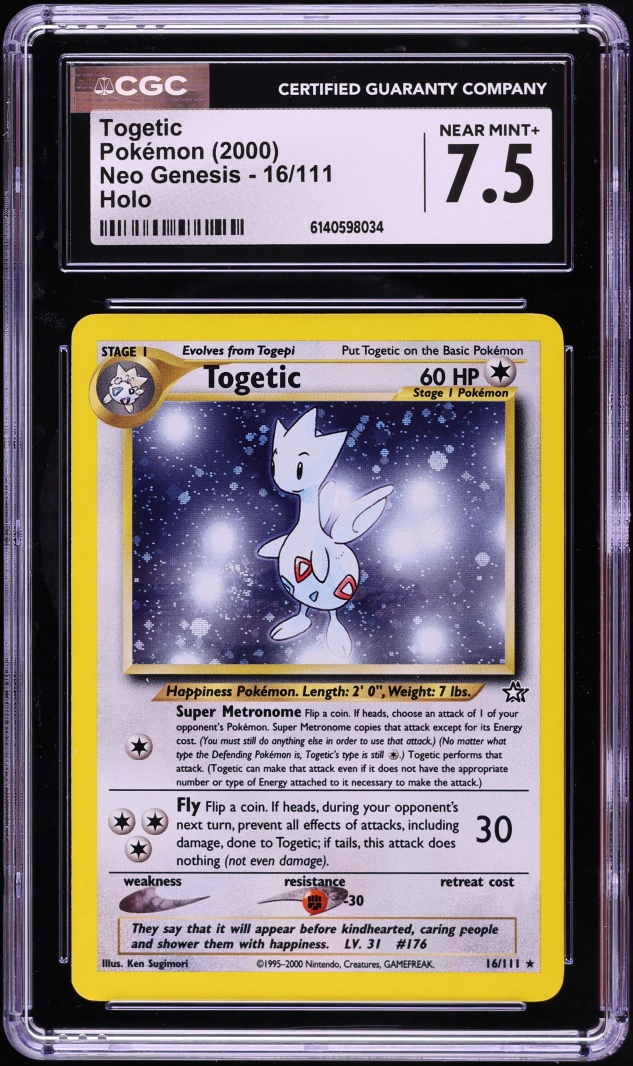 2000 Pokemon Neo Genesis Holo Togetic #16 CGC 7.5 NRMT+