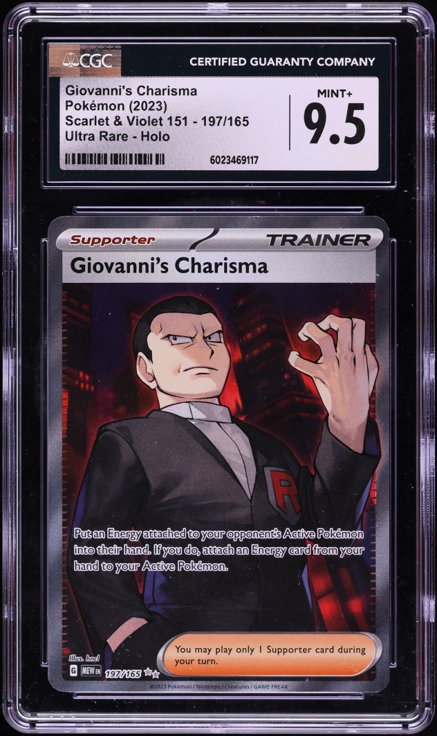 2023 Pokemon Scarlet & Violet 151 Full Art Giovanni's Charisma #197 CGC 9.5 MINT+