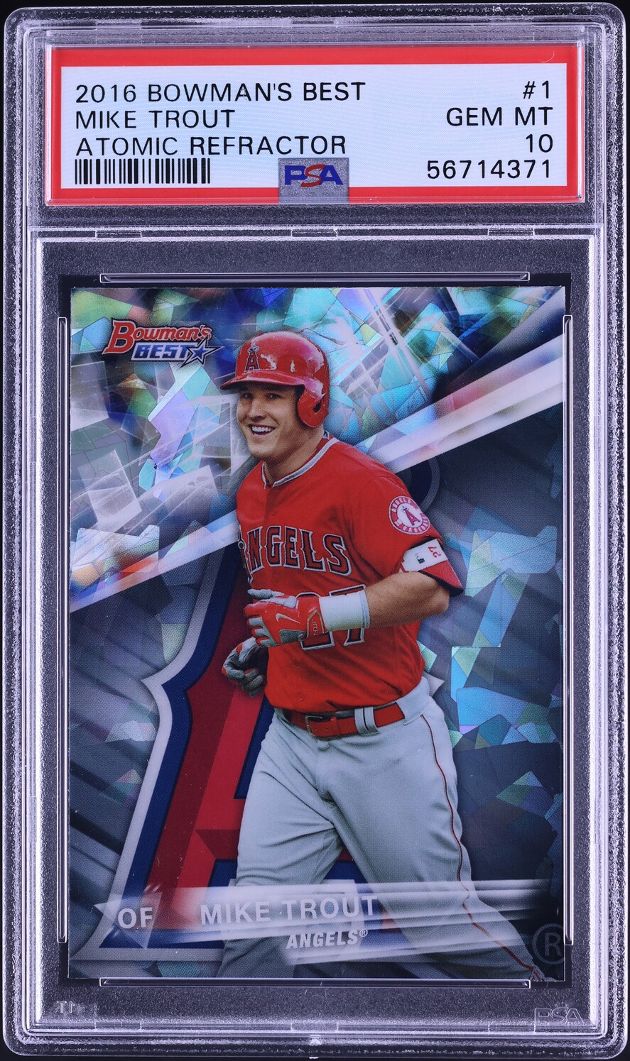 2016 Bowman's Best Atomic Refractor Mike Trout #1 PSA 10 GEM MINT