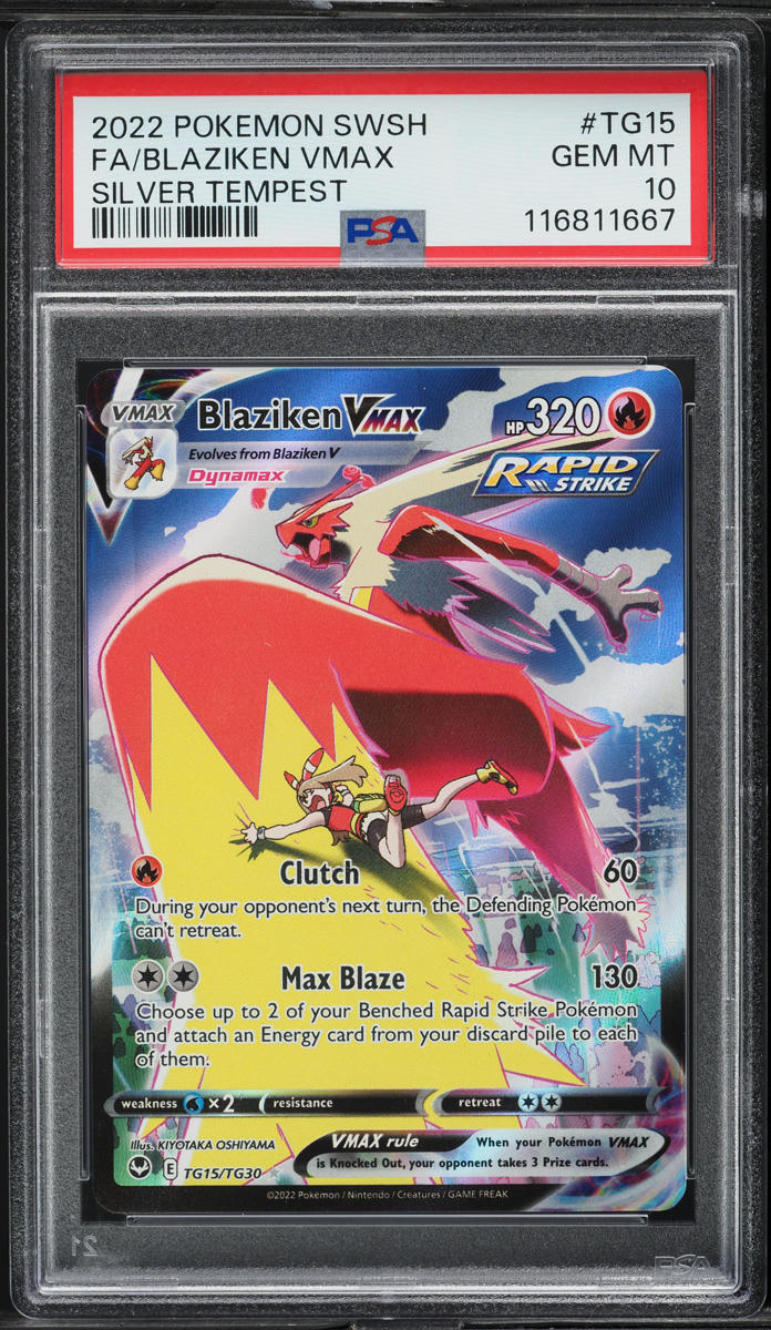 2022 Pokemon SWSH Silver Tempest Full Art Blaziken VMAX #TG15 PSA 10 GEM MINT