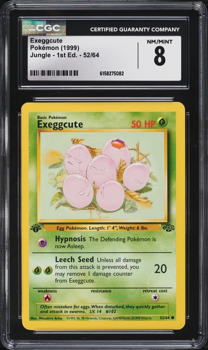 1999 Pokemon Jungle 1st Edition Exeggcute #52 CGC 8 NM-MT