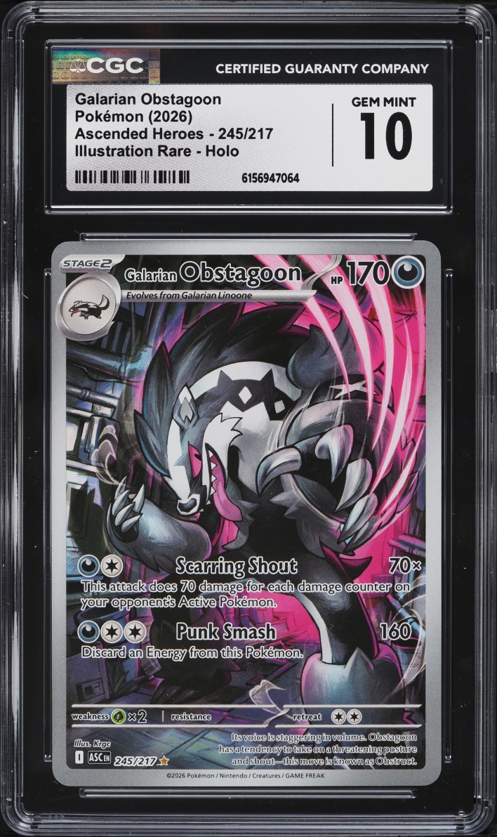 2026 Pokemon Mega Evolution Ascended Heroes IR Galarian Obstagoon #245 CGC 10 GEM MINT