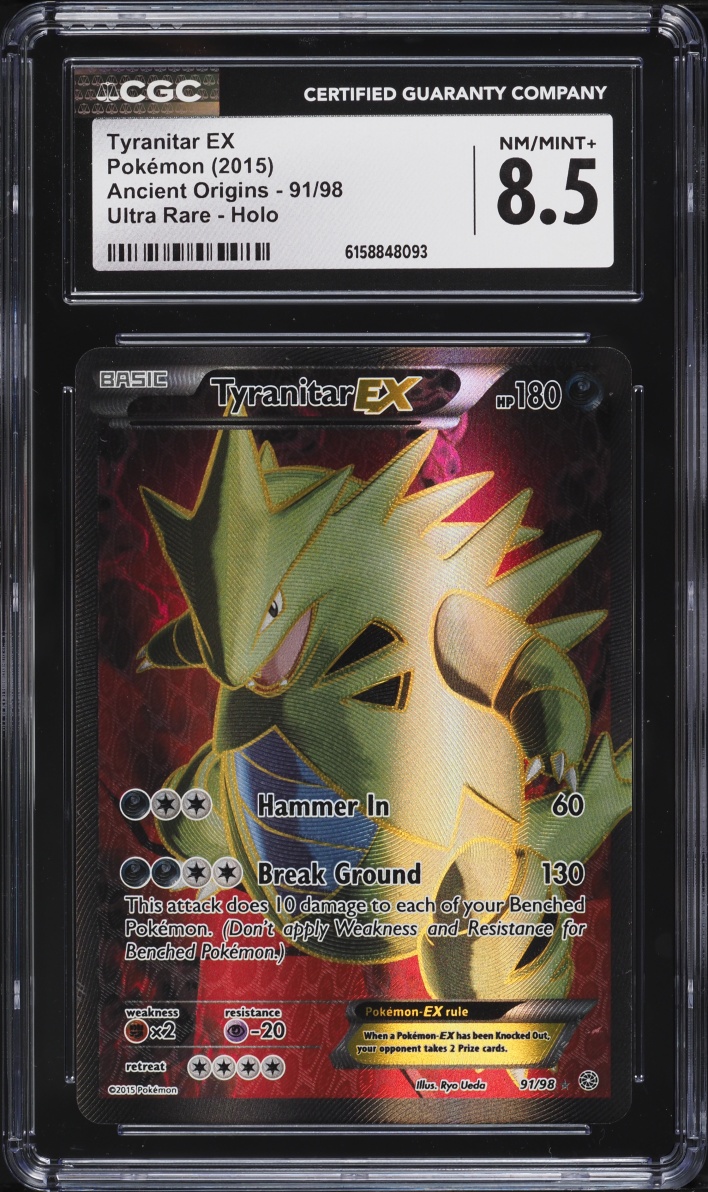 2015 Pokemon XY Ancient Origins Full Art Tyranitar EX #91 CGC 8.5 NM-MT+