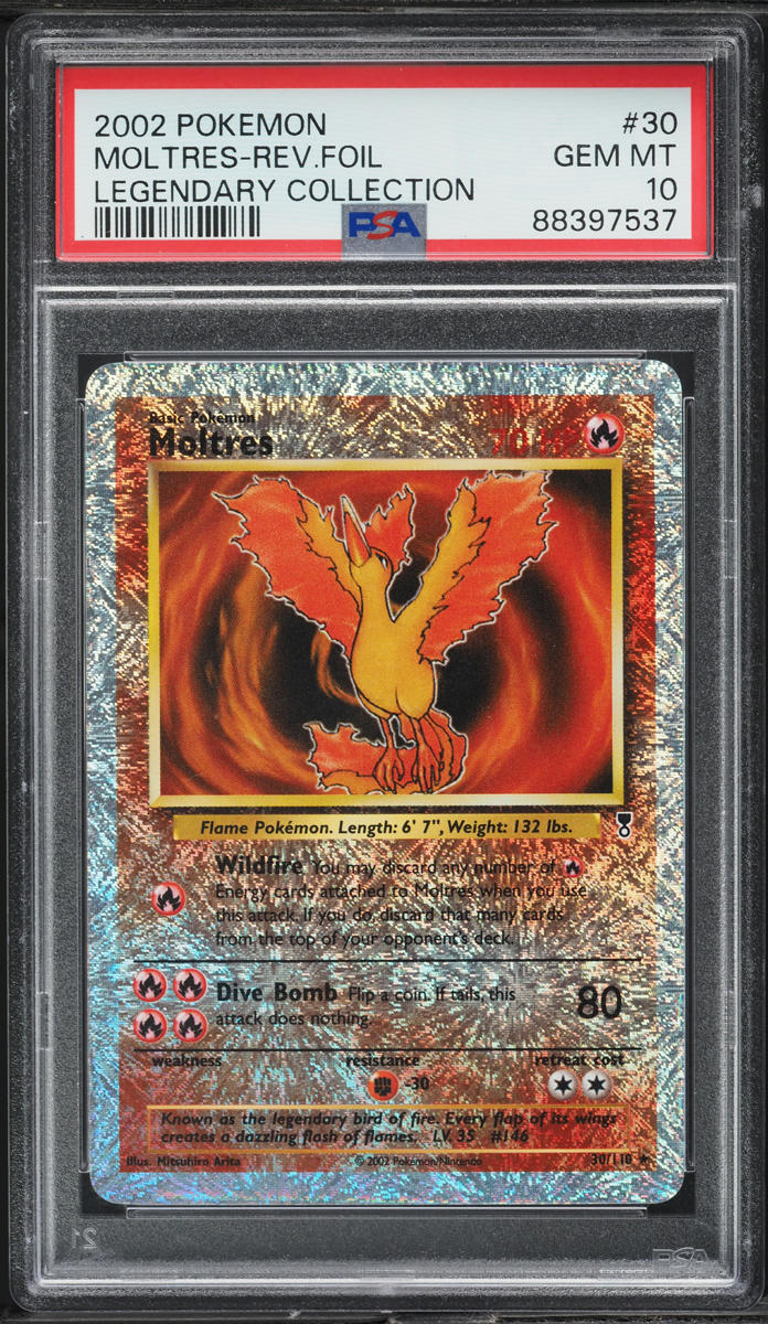 2002 Pokemon Legendary Collection Reverse Holo Moltres #30 PSA 10 GEM MINT