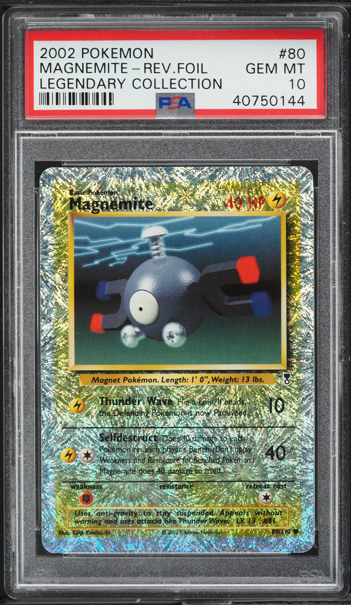 2002 Pokemon Legendary Collection Reverse Holo Magnemite #80 PSA 10 GEM MINT