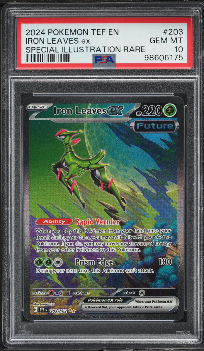 2024 Pokemon Scarlet & Violet Temporal Forces SIR Iron Leaves ex #203 PSA 10 GEM MINT