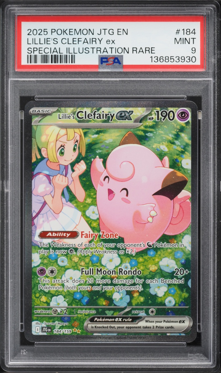 2025 Pokemon Scarlet & Violet Journey Together SIR Lillie's Clefairy ex #184 PSA 9 MINT