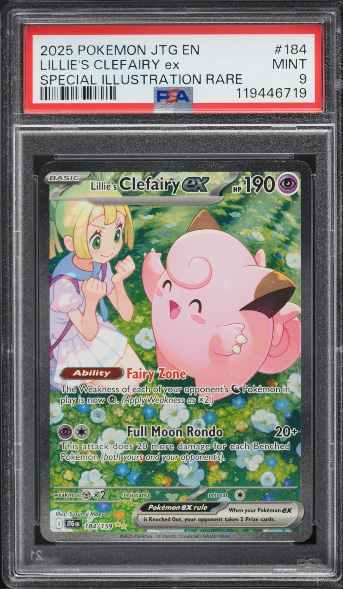 2025 Pokemon Scarlet & Violet Journey Together SIR Lillie's Clefairy EX #184 PSA 9 MINT