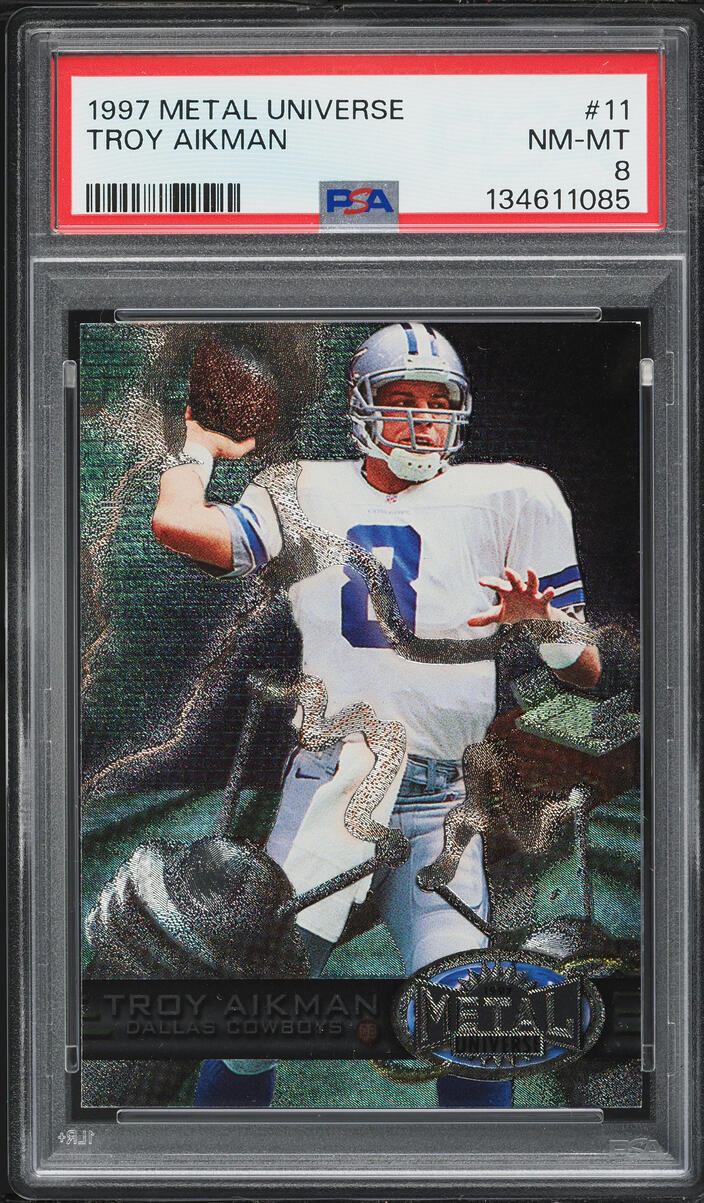 1997 Metal Universe Troy Aikman #11 PSA 8 NM-MT