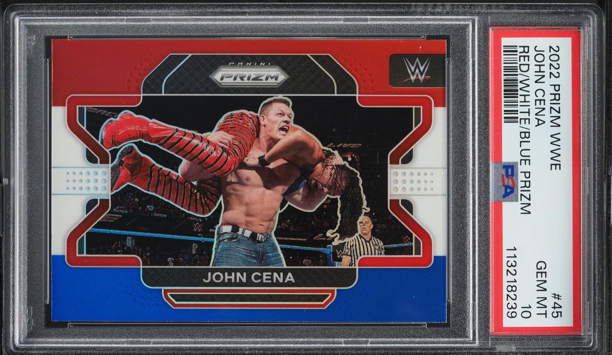 2022 Panini Prizm WWE Red White Blue John Cena #45 PSA 10 GEM MINT