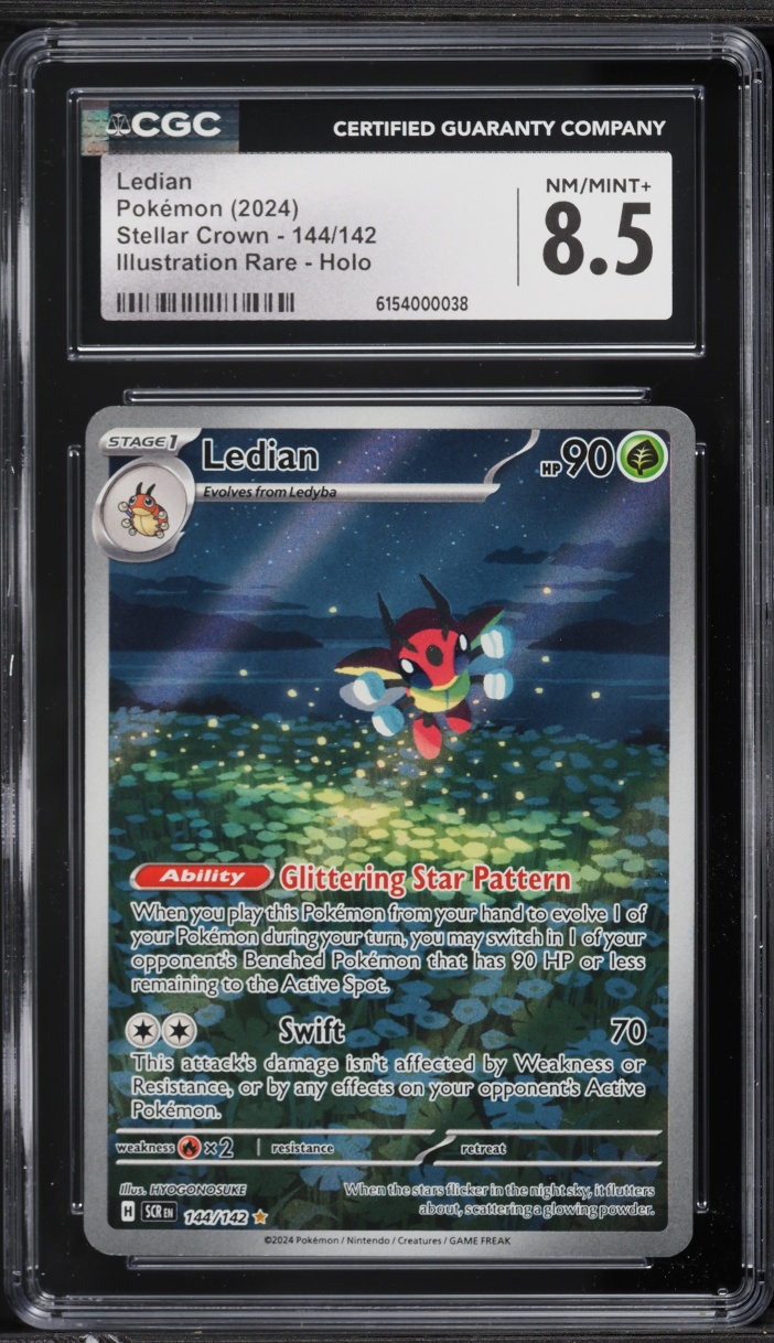 2024 Pokemon Scarlet & Violet Stellar Crown IR Ledian #144 CGC 8.5 NM-MT+