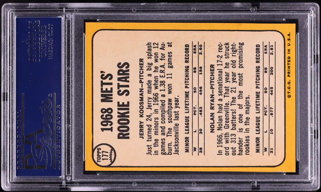 1968 Topps Nolan Ryan ROOKIE #177 PSA 8.5 NM-MT+